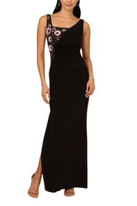 Adrianna Papell - Floral Beading Asymmetrical Dress