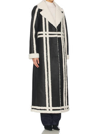 Show Me Your Mumu Swiss Alps Coat in faux leather with sherpa - women's jacket - detail view