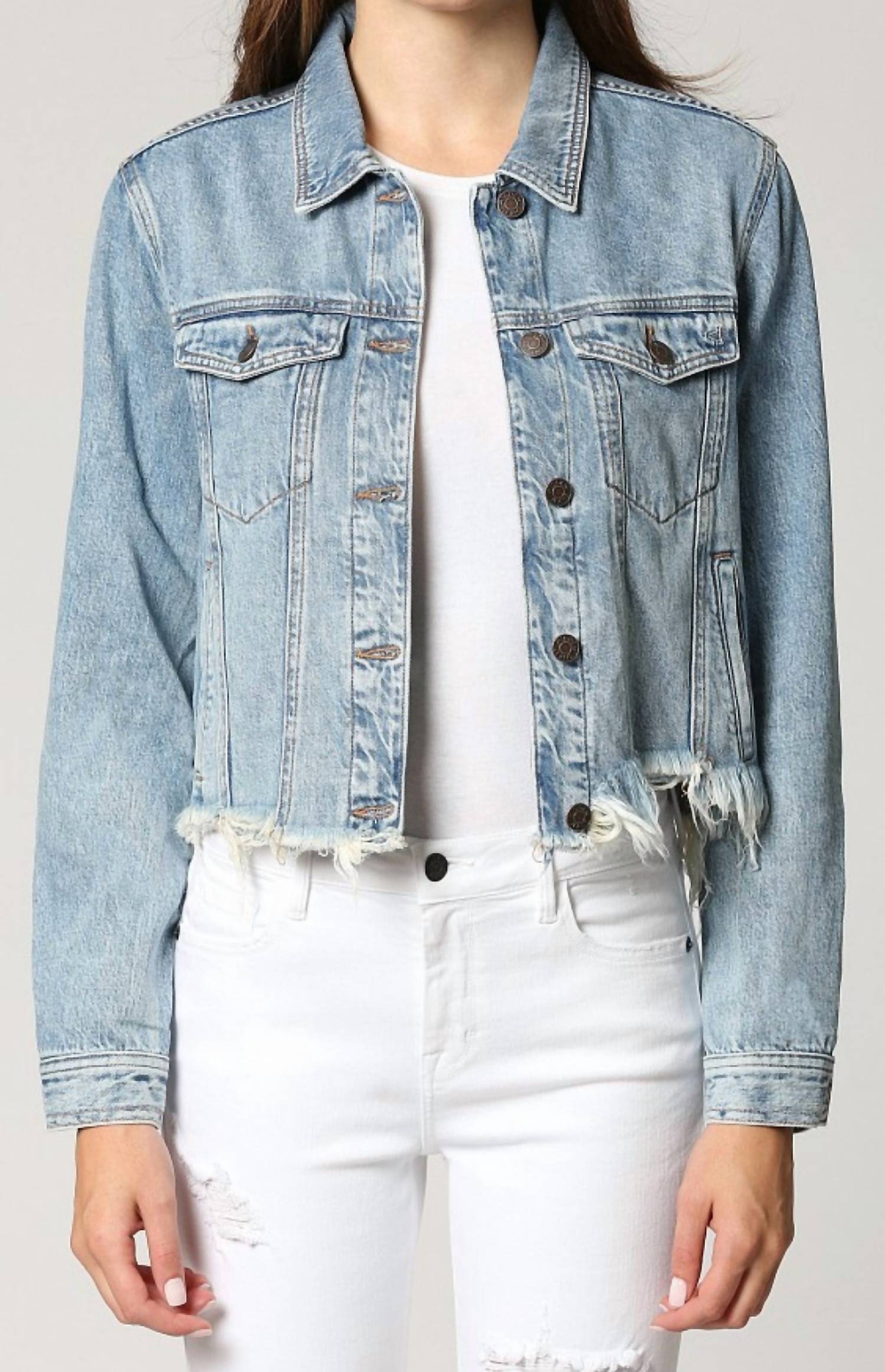 Hidden - Kelso Distressed Fray Jacket