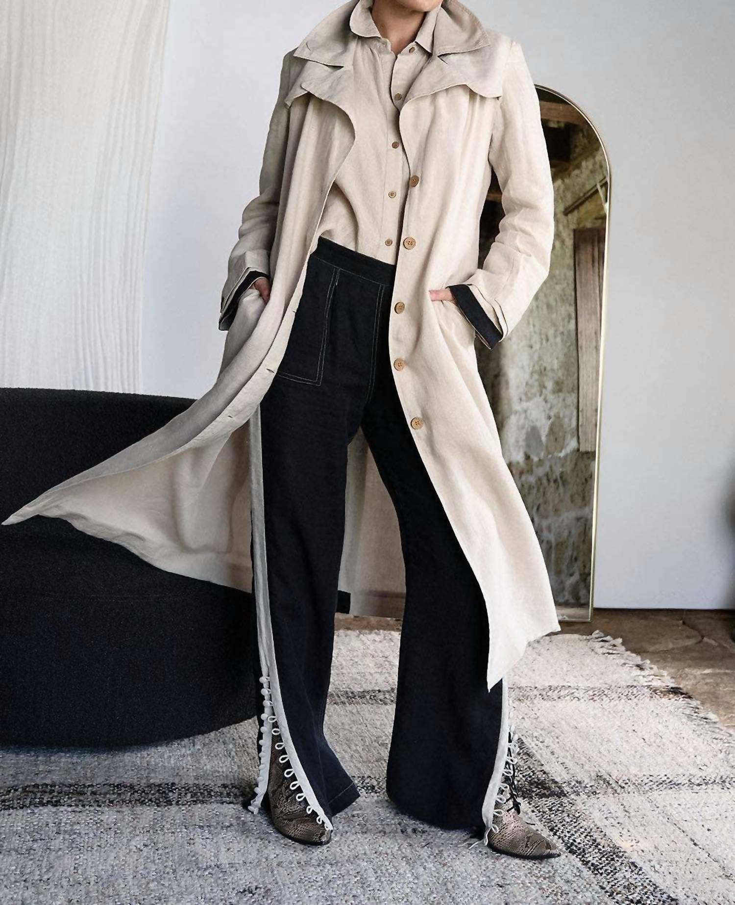 Eadie Lifestyle - Women's Linen Trench Coat