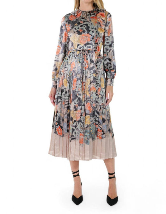 Valentino - Printed Pleated Midi Dress