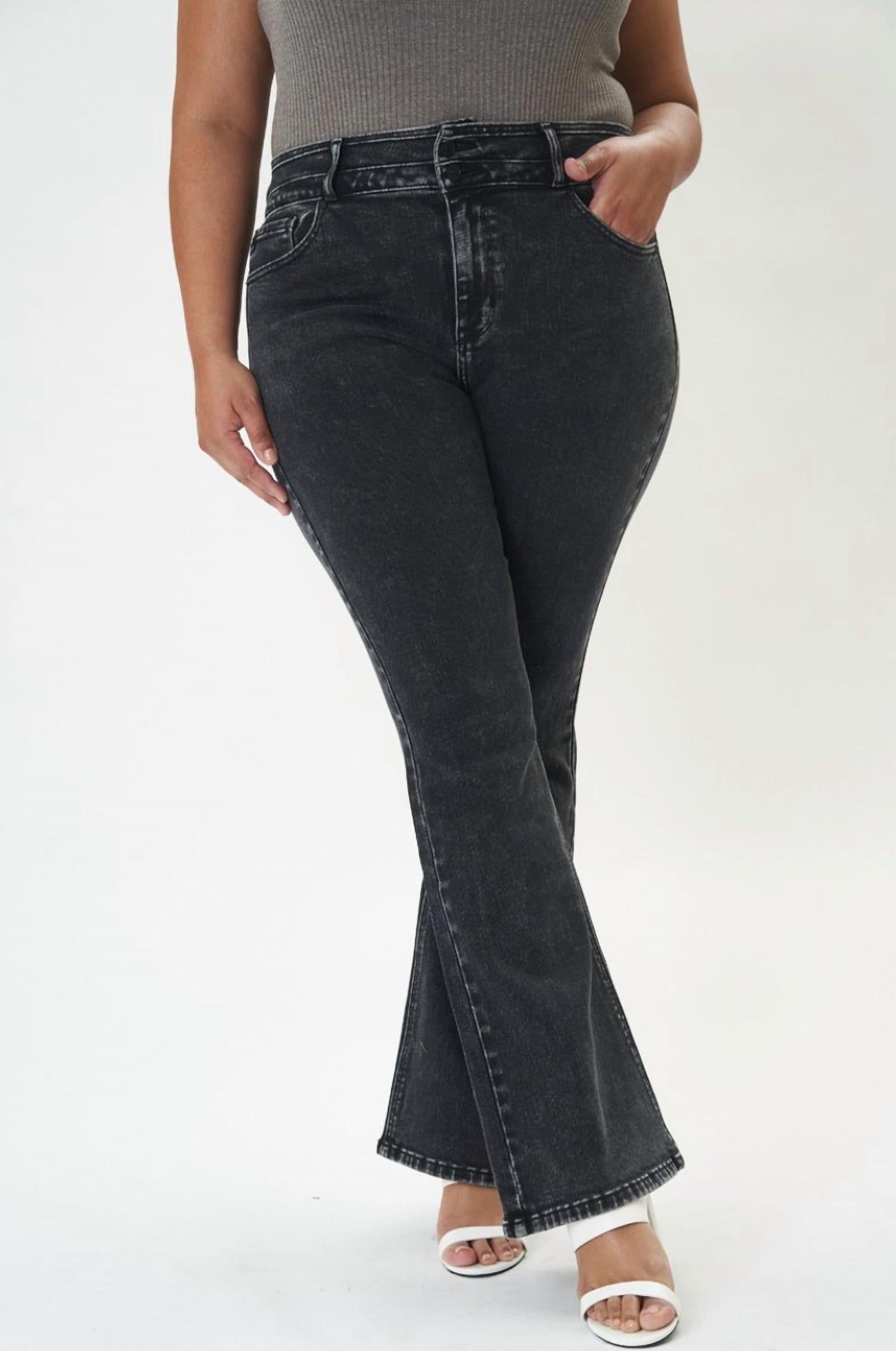 Kancan - Jovi Ultra High Rise Flare Jeans - Plus Size