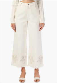 Cami NYC Memphis High Rise Pant with Lace in macadamia - women's jeans