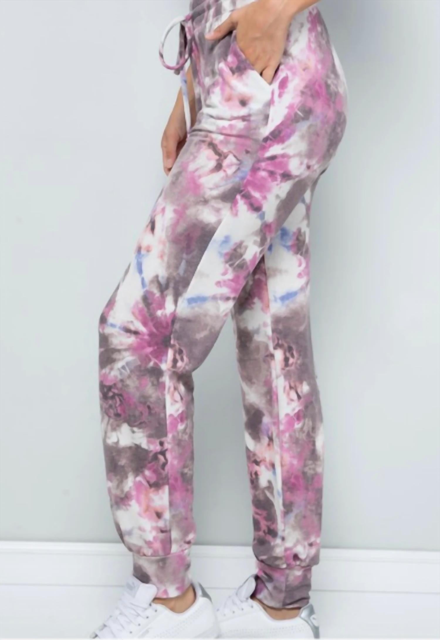 Sweet Lovely By Jen - Tie Dye Loungewear Set - Plus