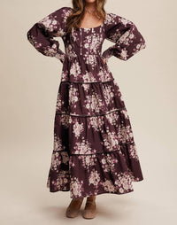 Listicle - Romantic Floral Tiered Maxi Dress