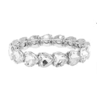 Something Special LA Women's Heart Cut Crystal Stretch Bracelet in clear - women's jewelry