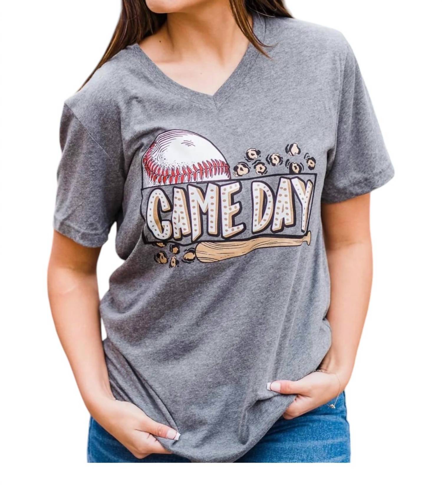 Spirit To A Tee - Game Day Leopard Baseball Tee