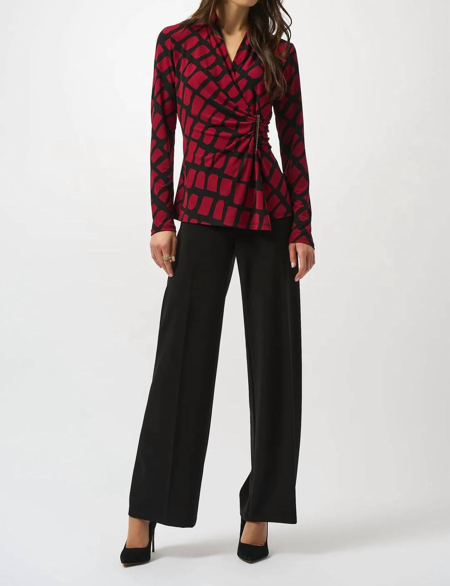 Joseph Ribkoff - V-neck Faux Wrap Top