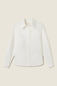 TROVATA Ava Cotton Poplan Shirt in white - women's shirt - detail view