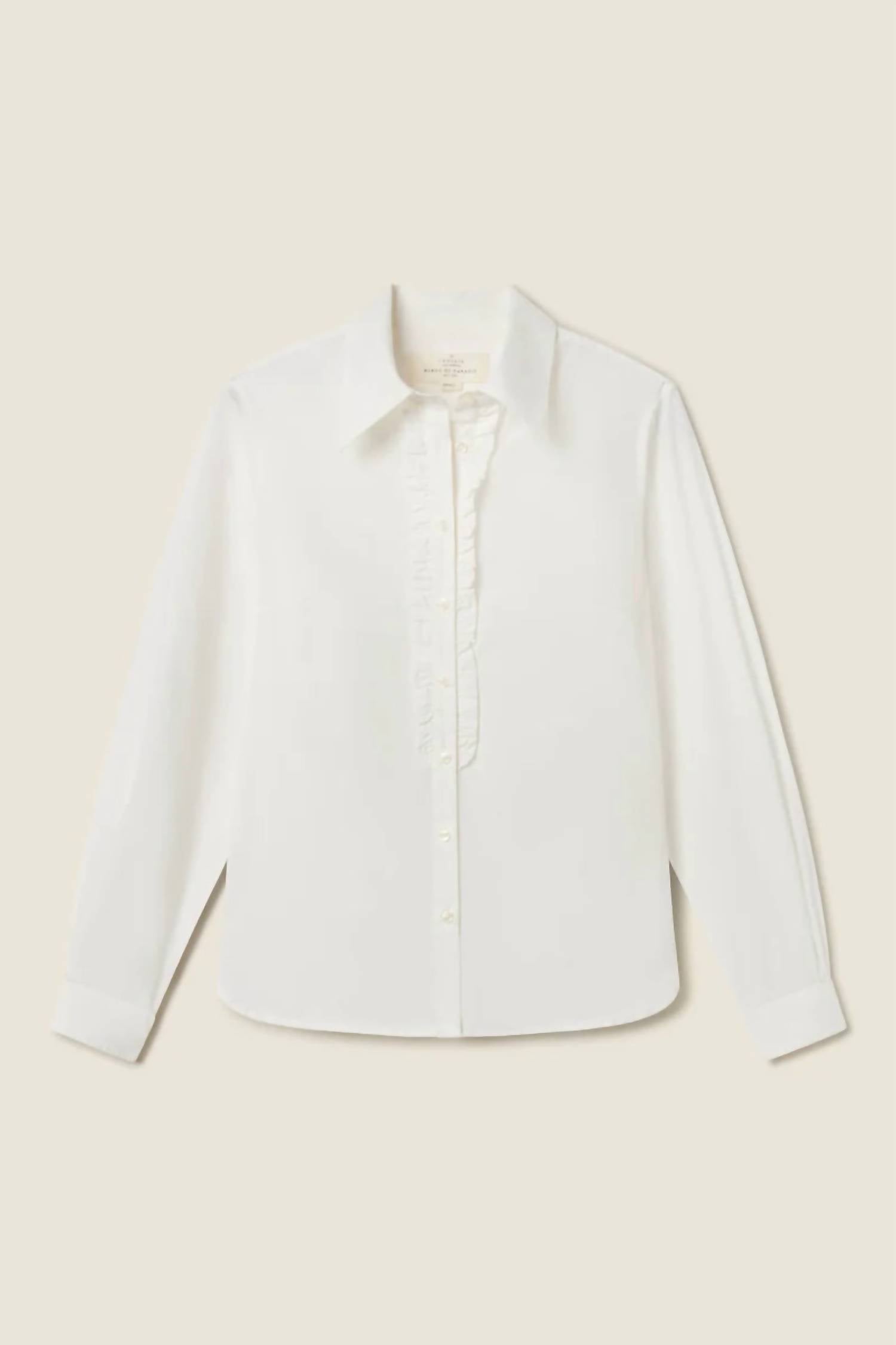 TROVATA Ava Cotton Poplan Shirt in white - women's shirt - detail view