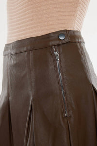 Kancan - Milicent Mid Rise Faux Leather Skirt