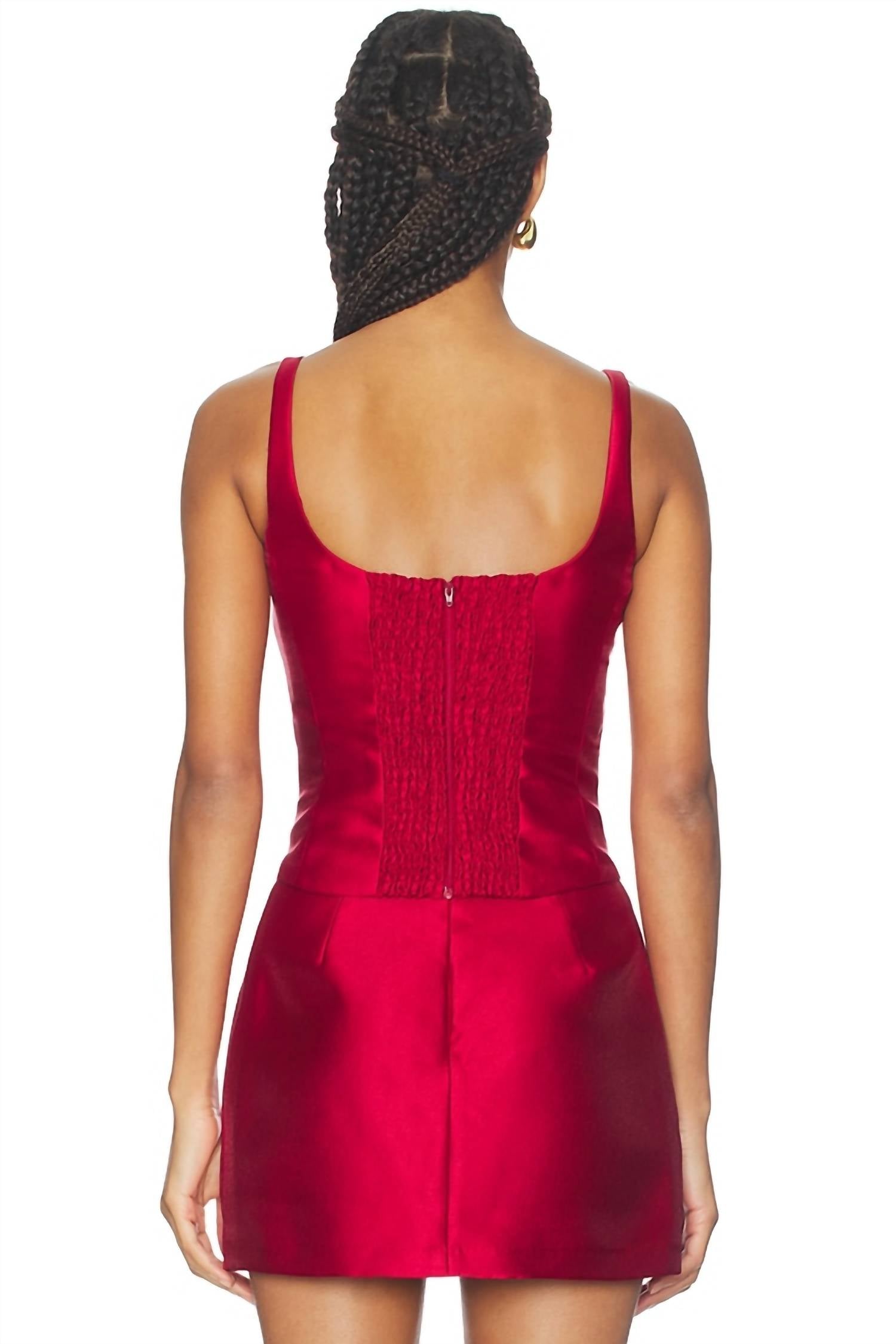 Amanda Uprichard Jacksonville Tank Top in scarlet - women's tank top - alternate view