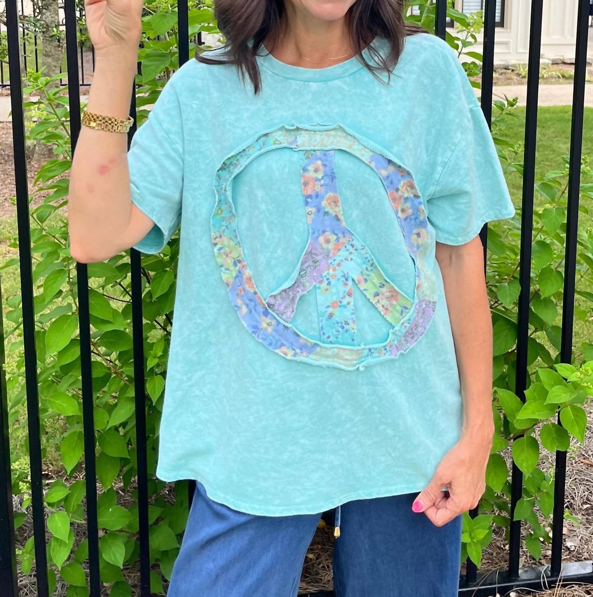 J. Her - Peace Out Washed Top