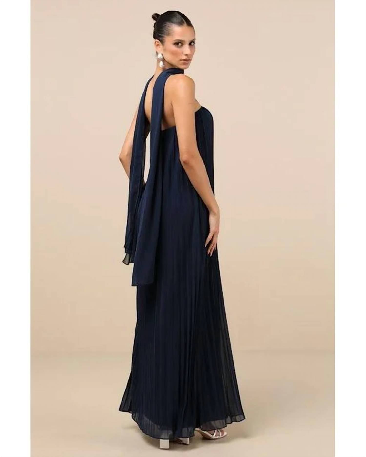 Lulus - Women's Lael Pleated Strapless Dress And Scarf Set