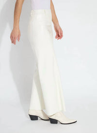 Lysse Vegan Leather Wide Leg Pants in snow white - women's pants - detail view