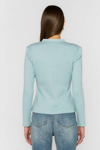 Velvet Heart Christella Henley Top in blue mist - women's long sleeve top - view 4
