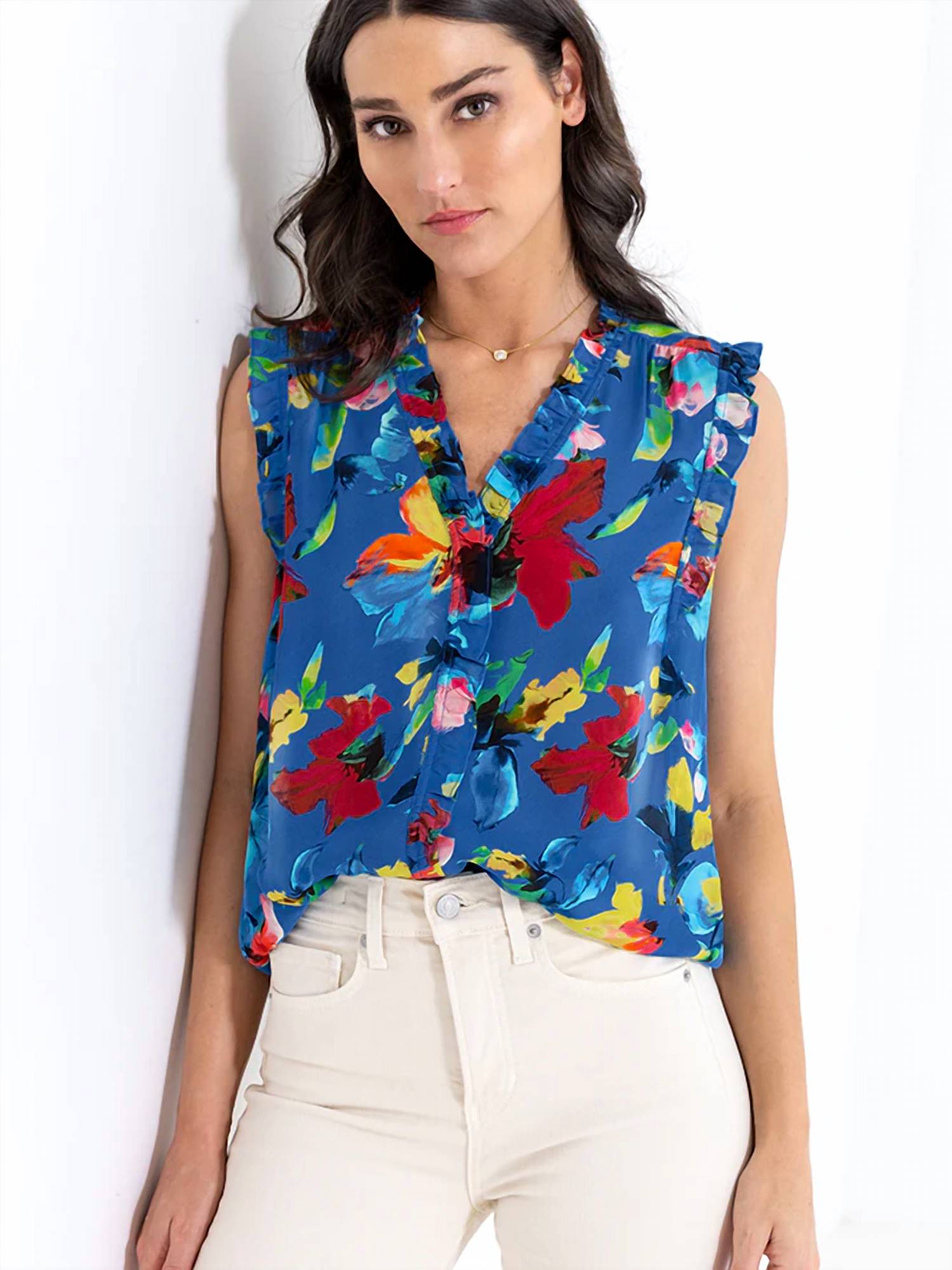 Go By Go Silk - Go Ruffle Me Up Blouse