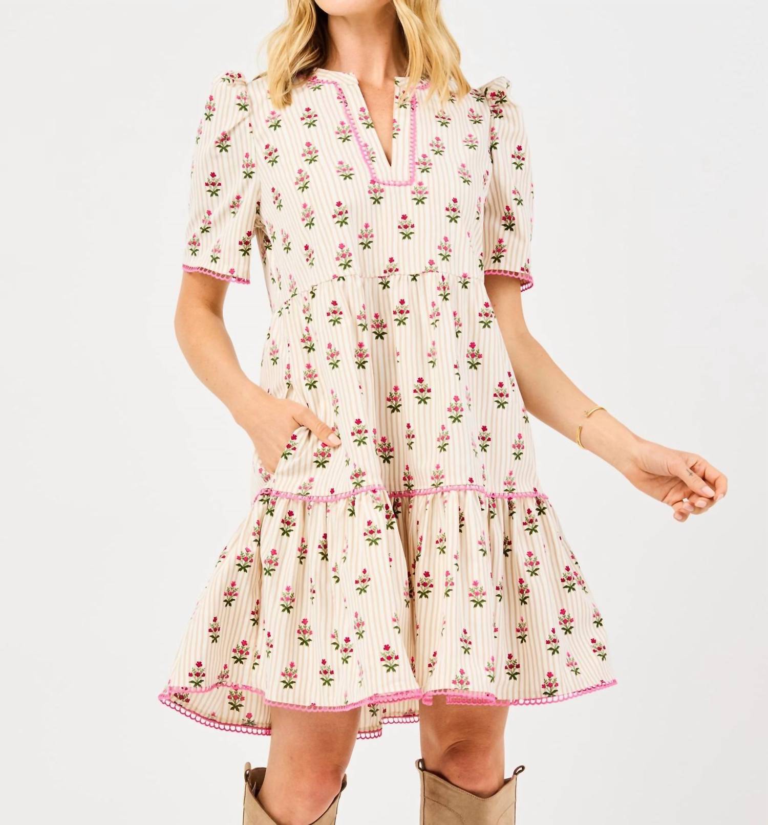 Mary Square - Adelyn Puff Sleeve Mini Dress