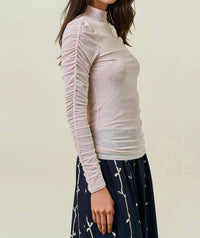 Doe And Rae - Semi Sheer Mock Neck Top