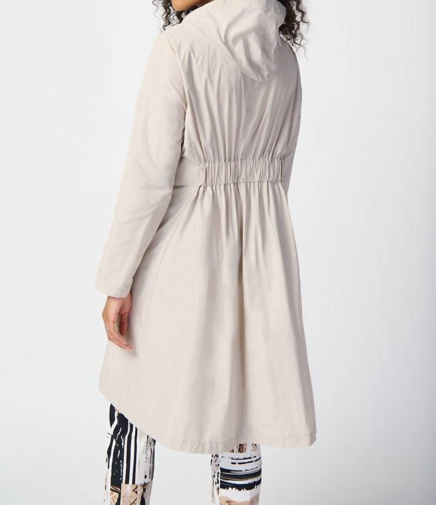 Joseph Ribkoff - Woven Hooded Trapeze Coat
