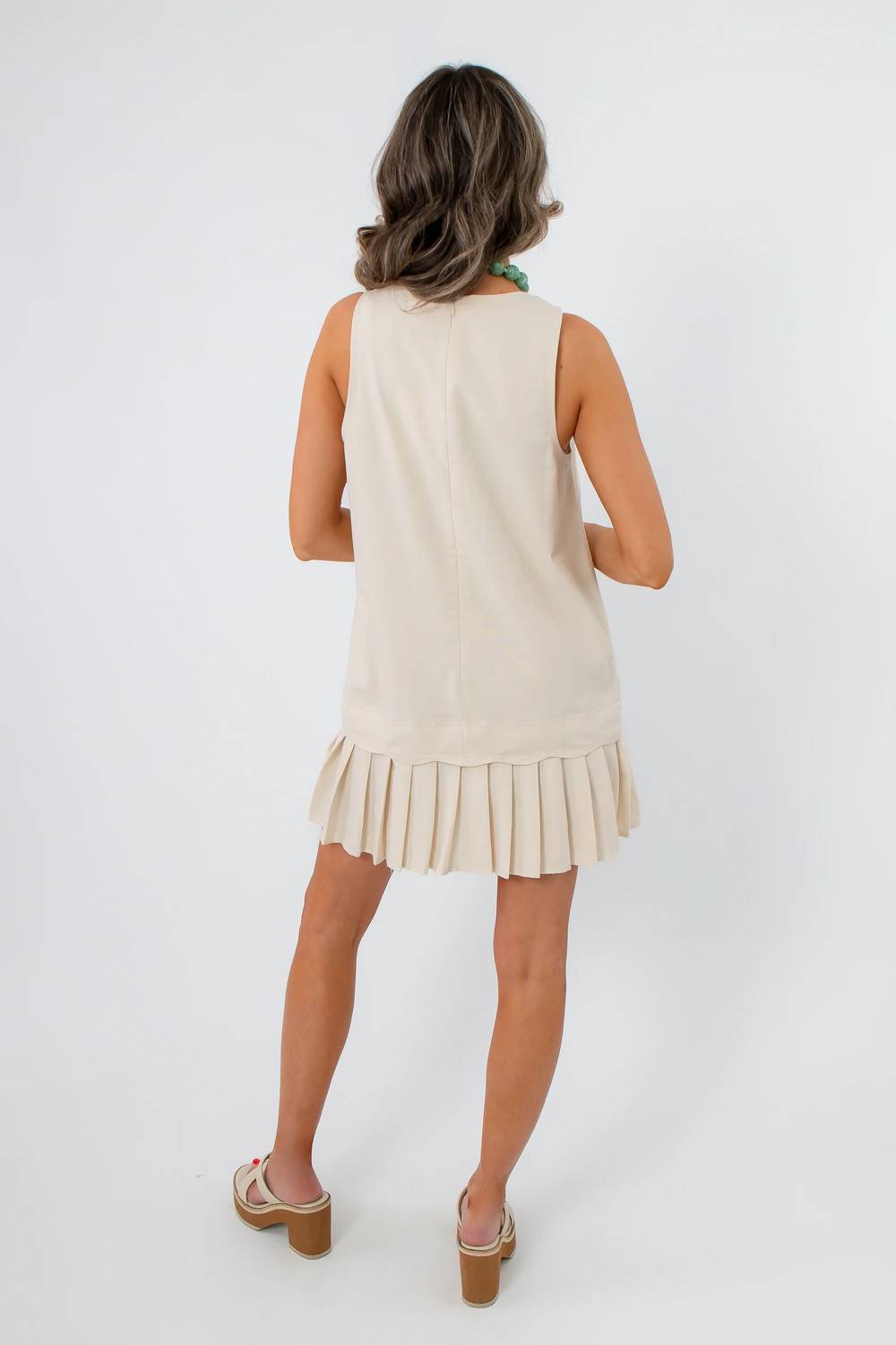 Heyson - Reese Linen Pleat Hem Mini Dress