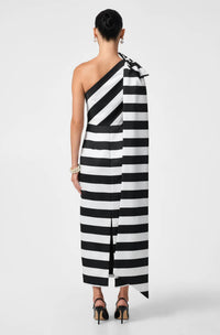 Trina Turk Romance Midi Dress in black white - women's dress - detail view