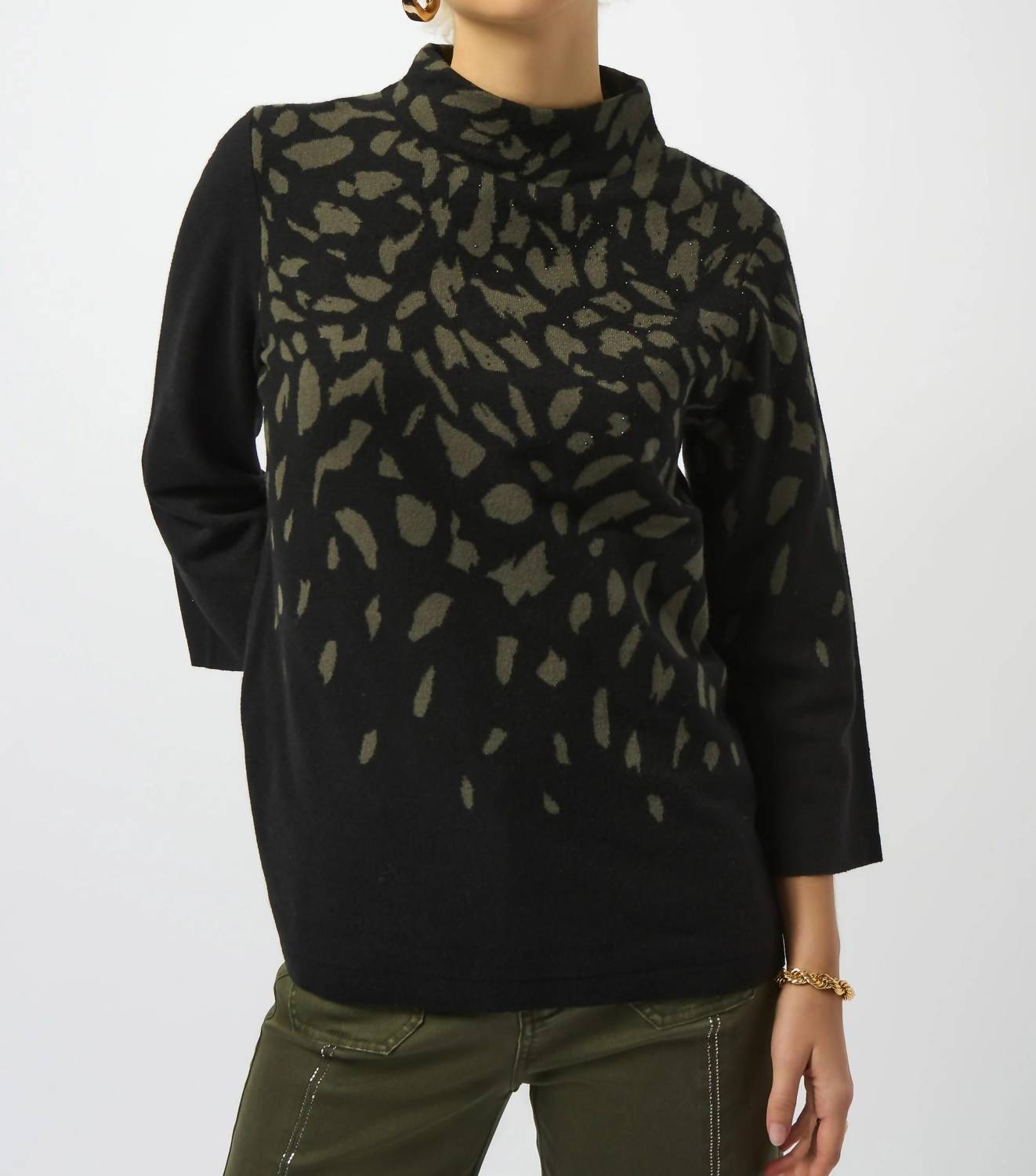 Joseph Ribkoff - Embellished Animal Print Sweater Top