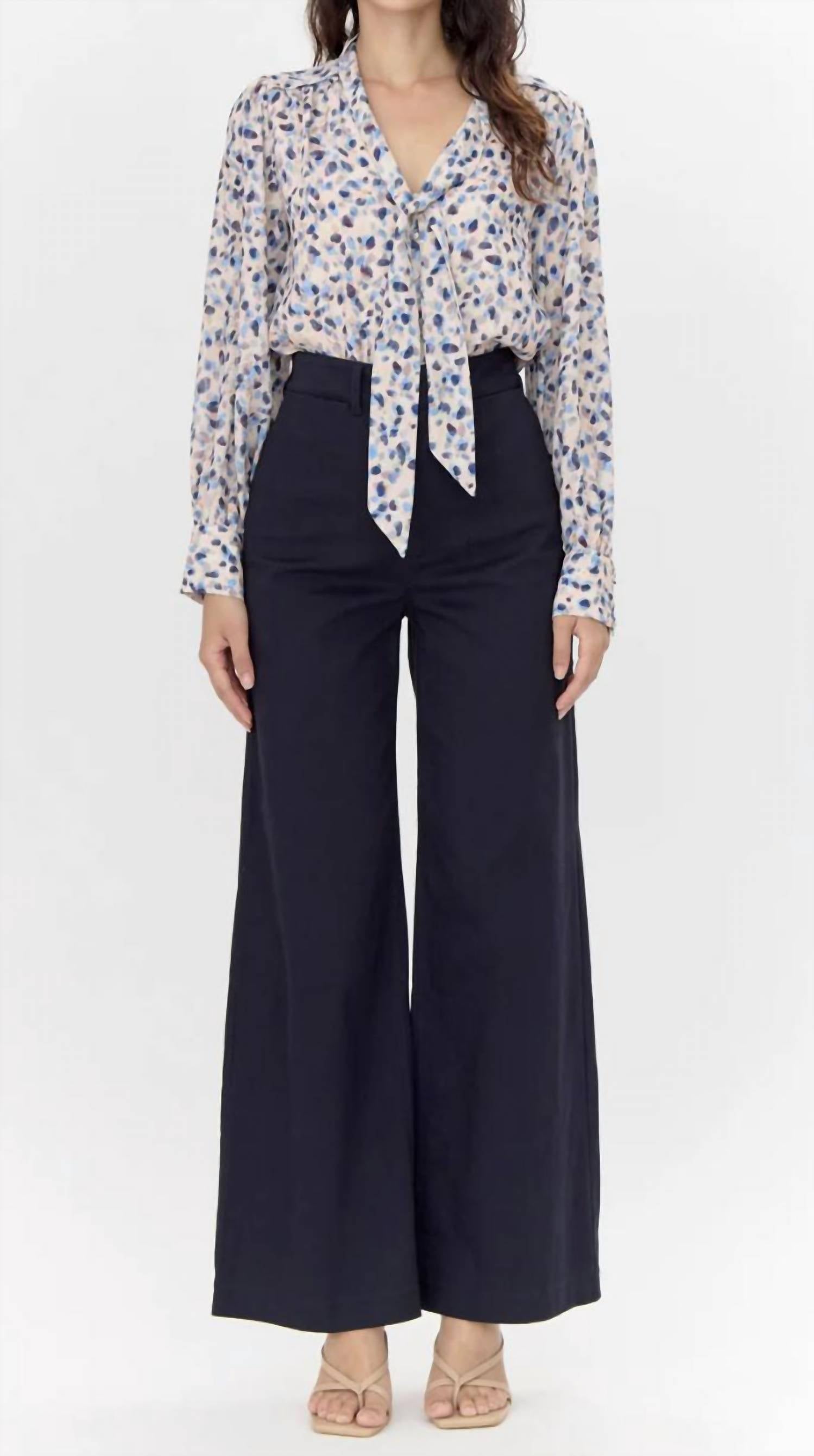 Greylin - Edna Printed Tie Neck Blouse