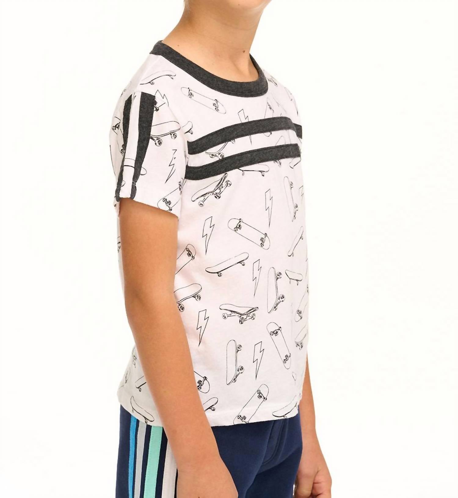 Chaser - Boys Skateboard and Lightning Bolts Tee