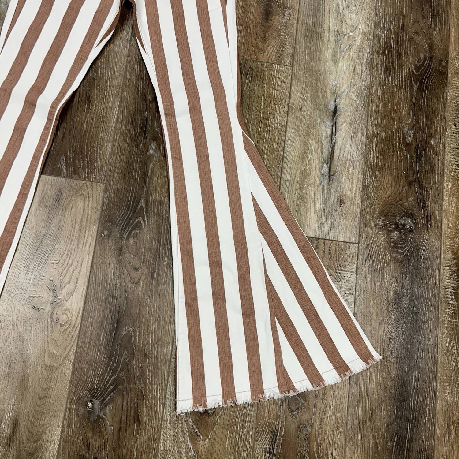 Bestto Women's Bell Bottom Pants in stripe brown - women's pants - view 4