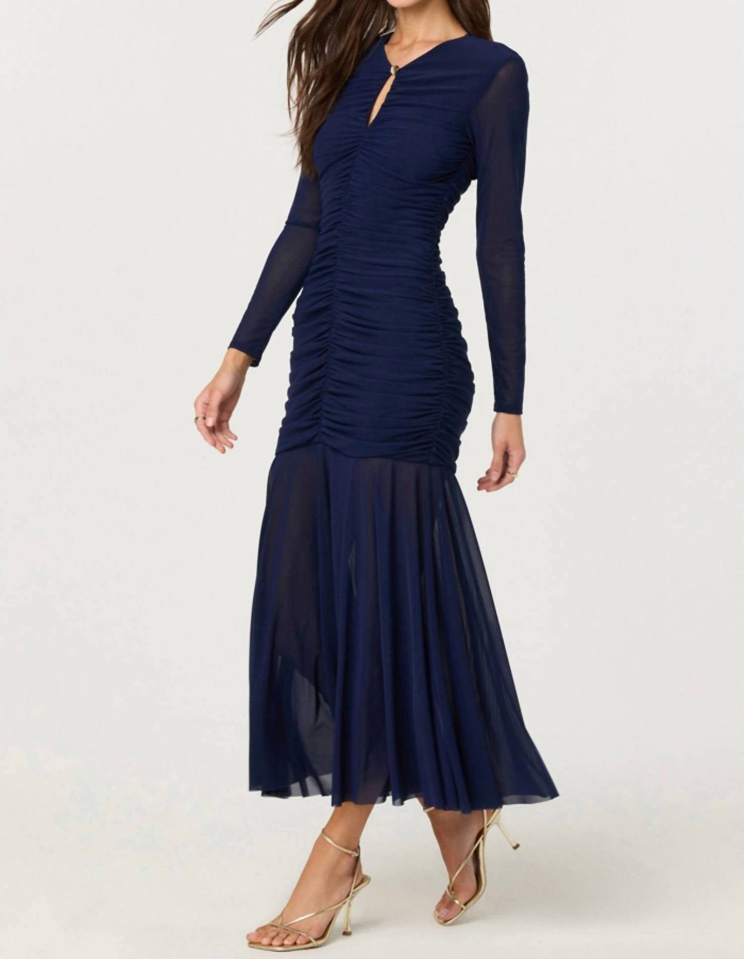 ASTR Women's Yasmine Dress in navy - women's dress - detail view