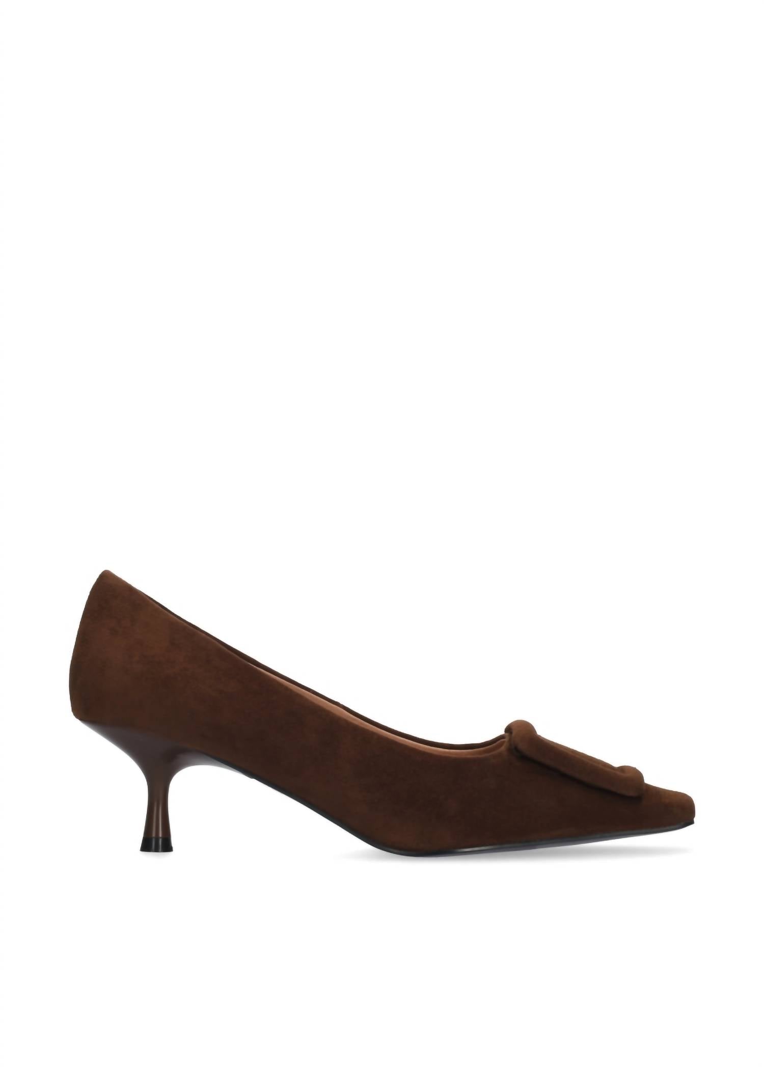 Bibi Lou Women's Poznan Pump 55 Kitten Heel in brown suede - women's heels