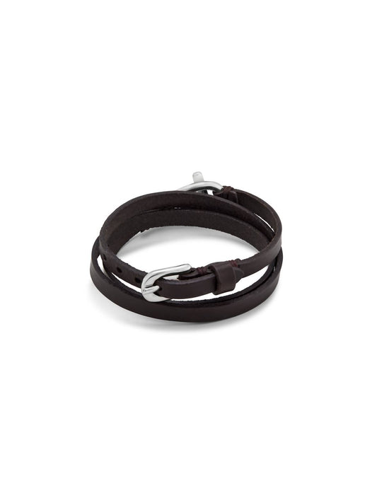 Unode50 - Leather Bracelet With A Small Central Link