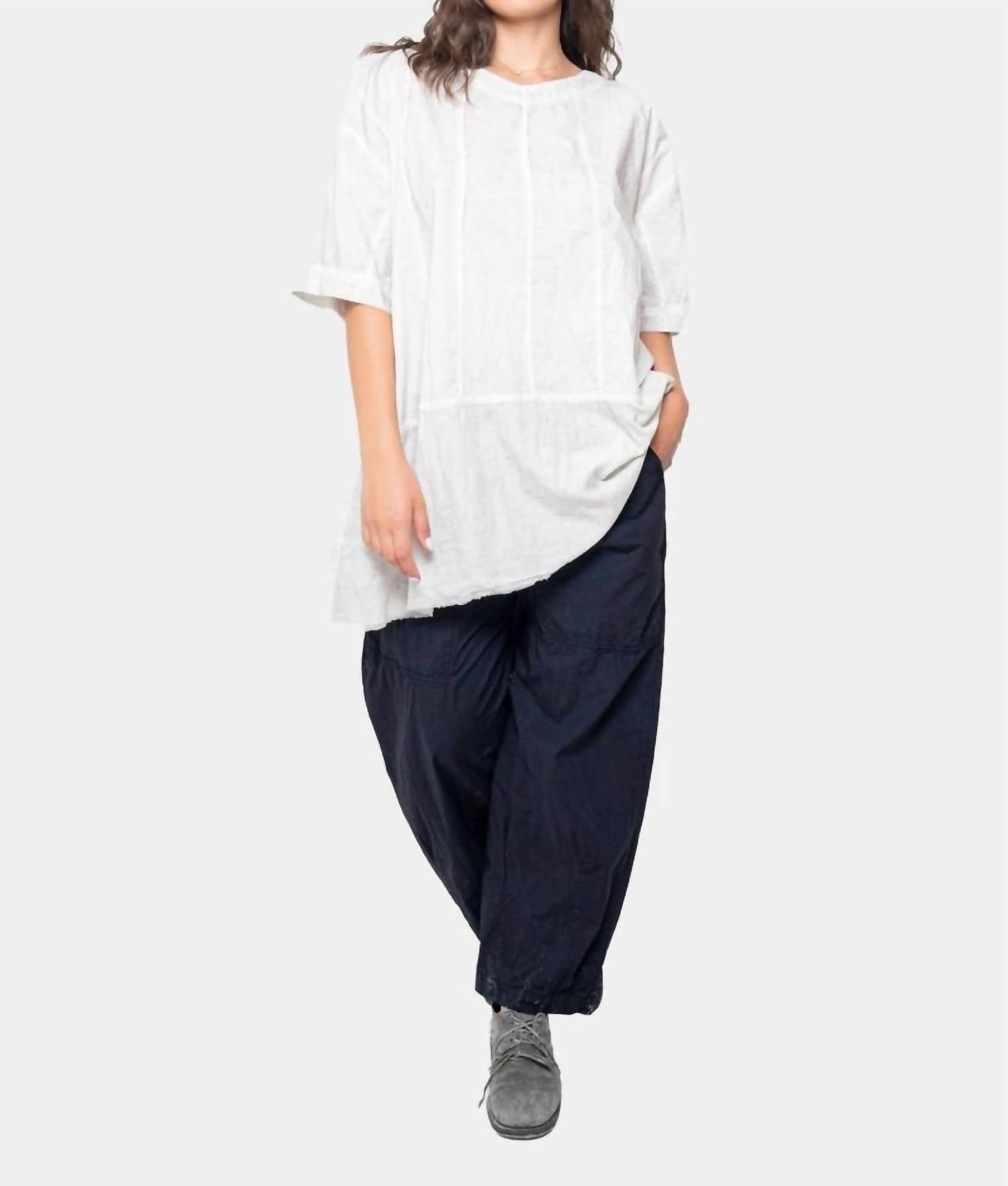 Baci - Ribbed Mixed Material Tunic