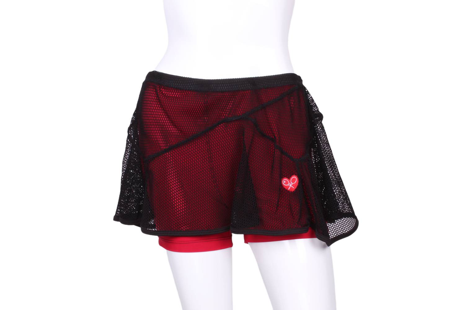 Love Love Tennis - Women's Fishnet Triangle Over Shorties Skirt