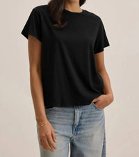 Velvet by Graham & Spencer Topanga Crewneck Tee in black - women's t-shirt
