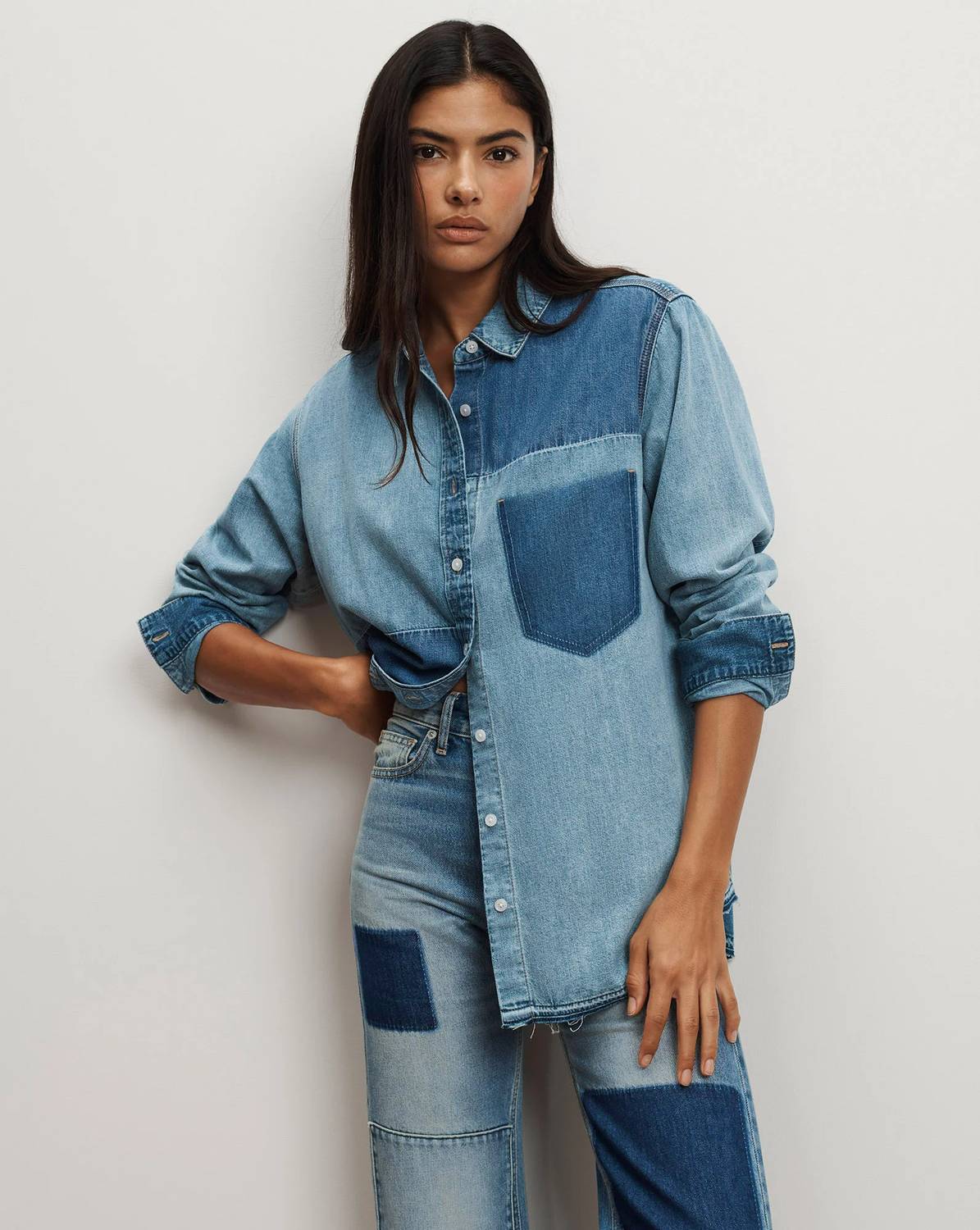 Veronica Beard - Dalma Colorblock Button Down Shirt