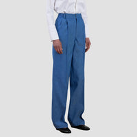 Elif Pamir Double Pleated Trouser Pants in blue - women's pants - alternate view