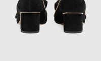 Gucci - Women's Crystal-trimmed Suede Pumps