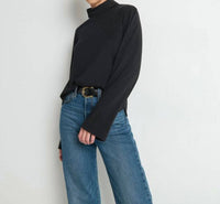 Nation LTD Neo Turtleneck Top in jet black - women's long sleeve top - alternate view