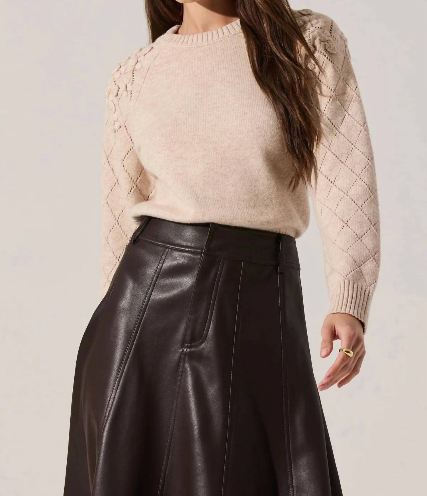 ASTR Florine Sweater in oatmeal - women's sweater