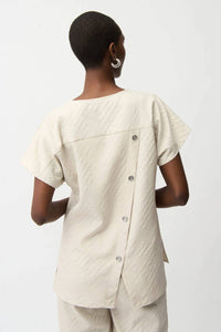 Joseph Ribkoff - Geometric Textured Jacquard Top With V-neckline