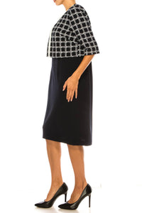 Maya Brooke - Checkered Print Two-piece Jacket Dress