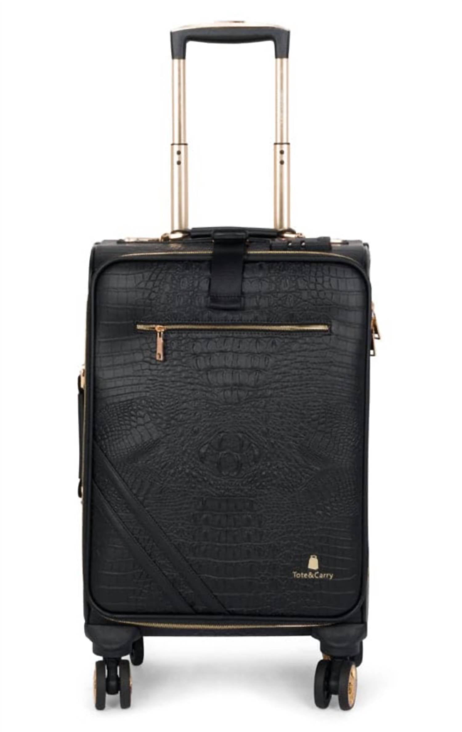 Tote & Carry - Women's Apollo 2 Faux Crocodile Skin Carry-on Suitcase