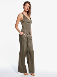 As By Df - Sasha Matte Satin Wide Leg Trousers