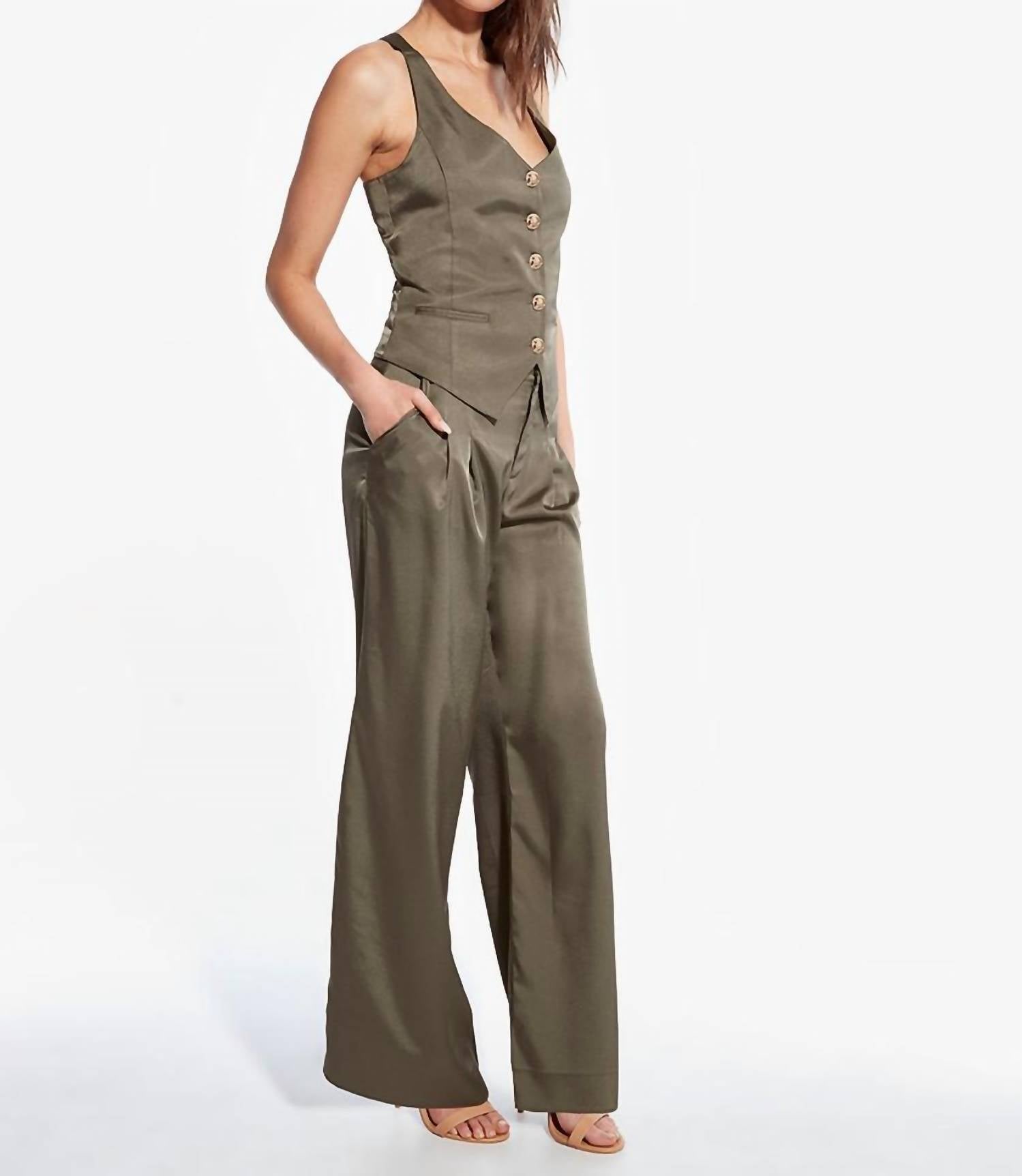 As By Df - Sasha Matte Satin Wide Leg Trousers