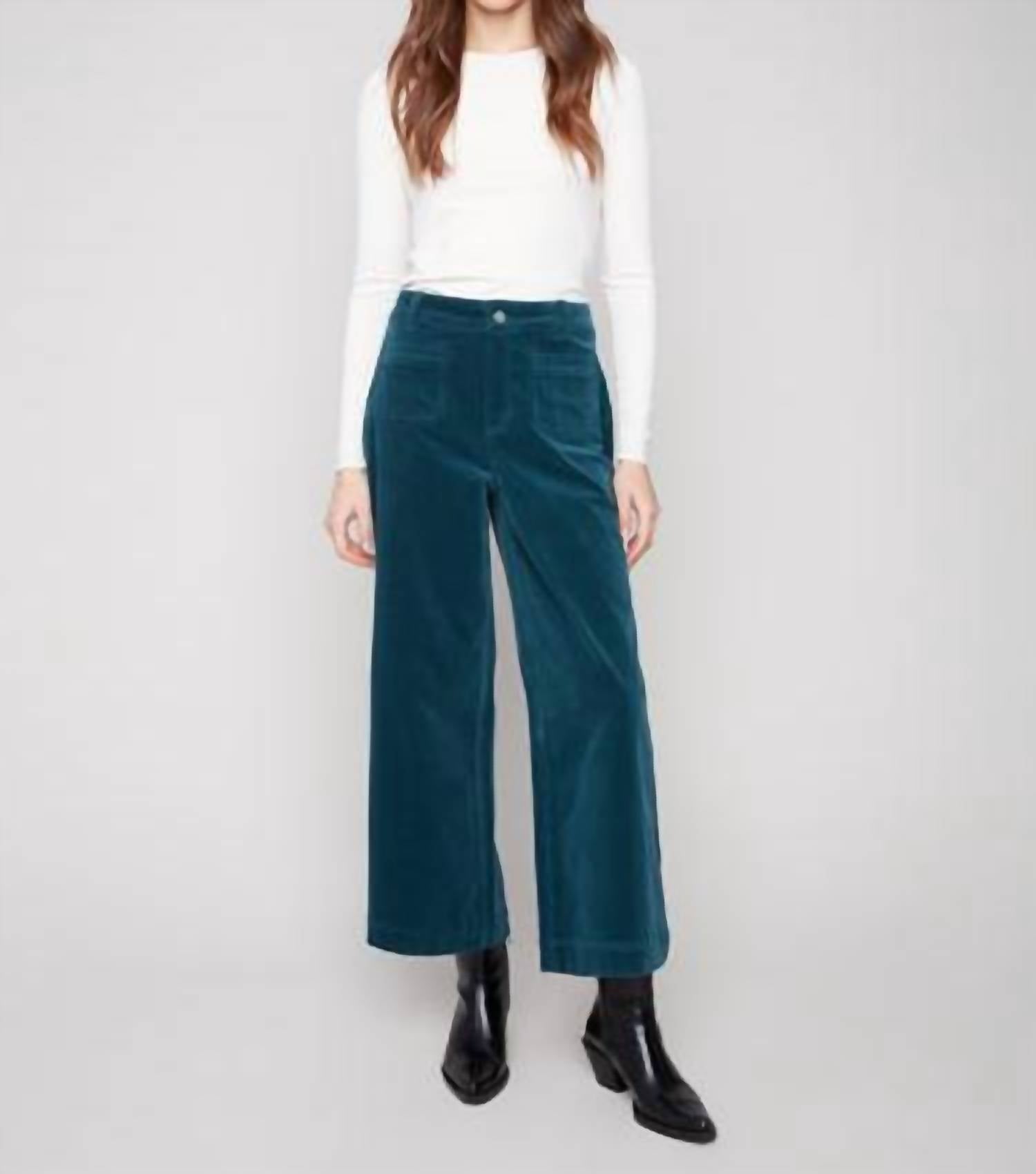 Charlie B - Patch Pocket Flare Corduroy Pants