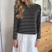 Miou Muse - Aelin Striped Long Sleeve Top