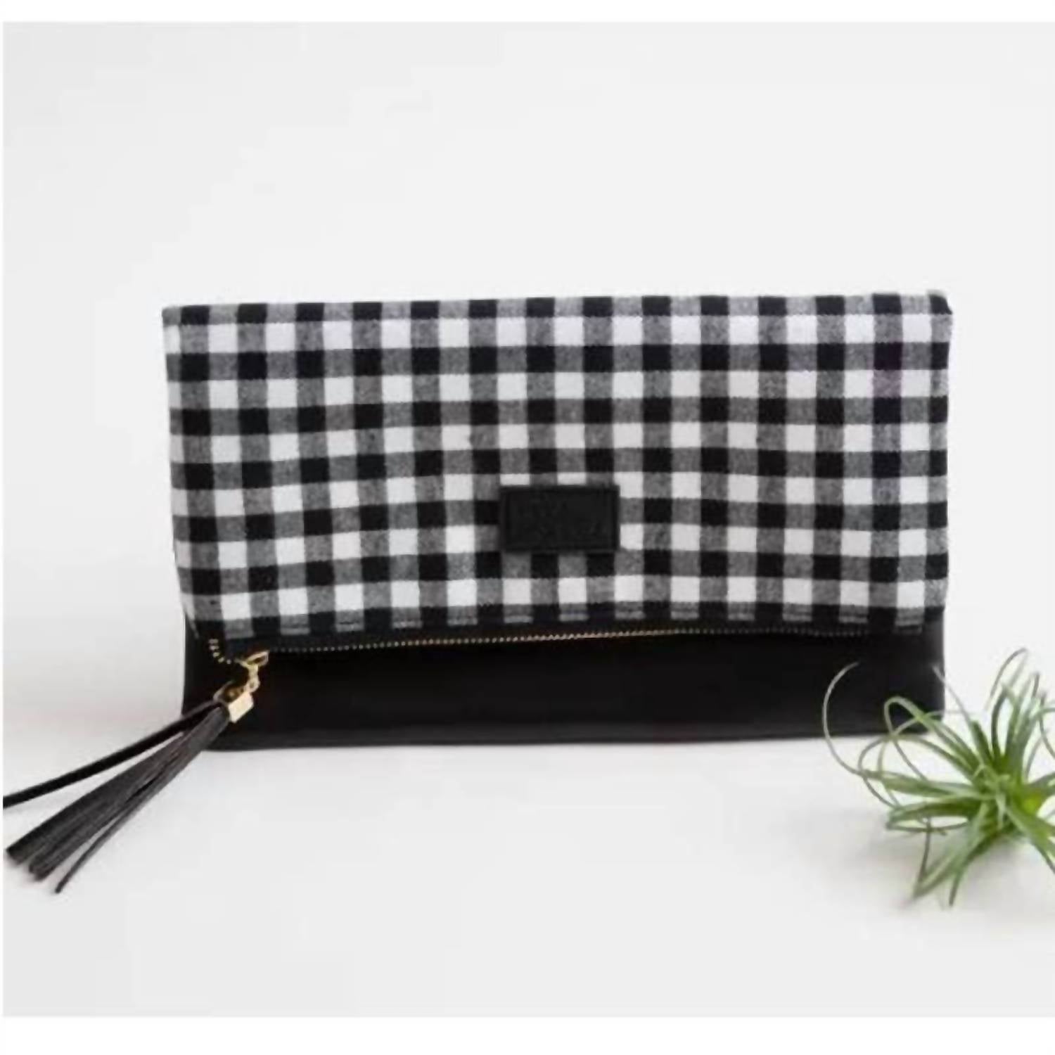 Funky Monkey - Women's Buffalo Check Foldover Clutch