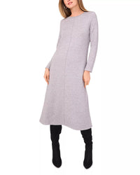 VINCE CAMUTO Long Sleeve Midi Dress in light heather grey - women's dress